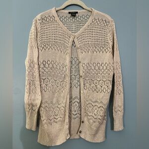 Eddie Bauer Cream Button-Up Cardigan